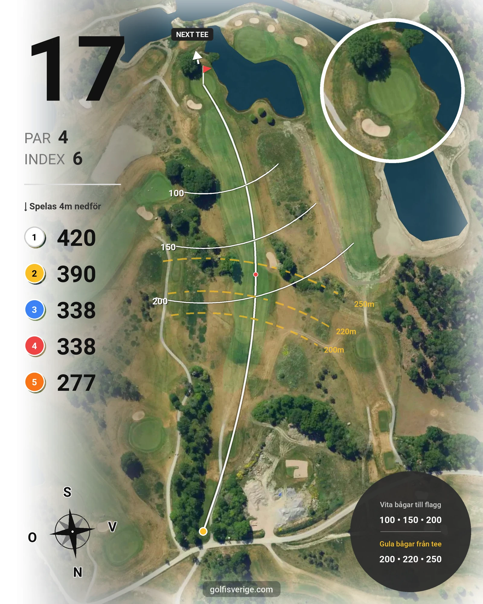 Banguide John Deerebanan på Wäsby Golfklubb - Hål 17 karta