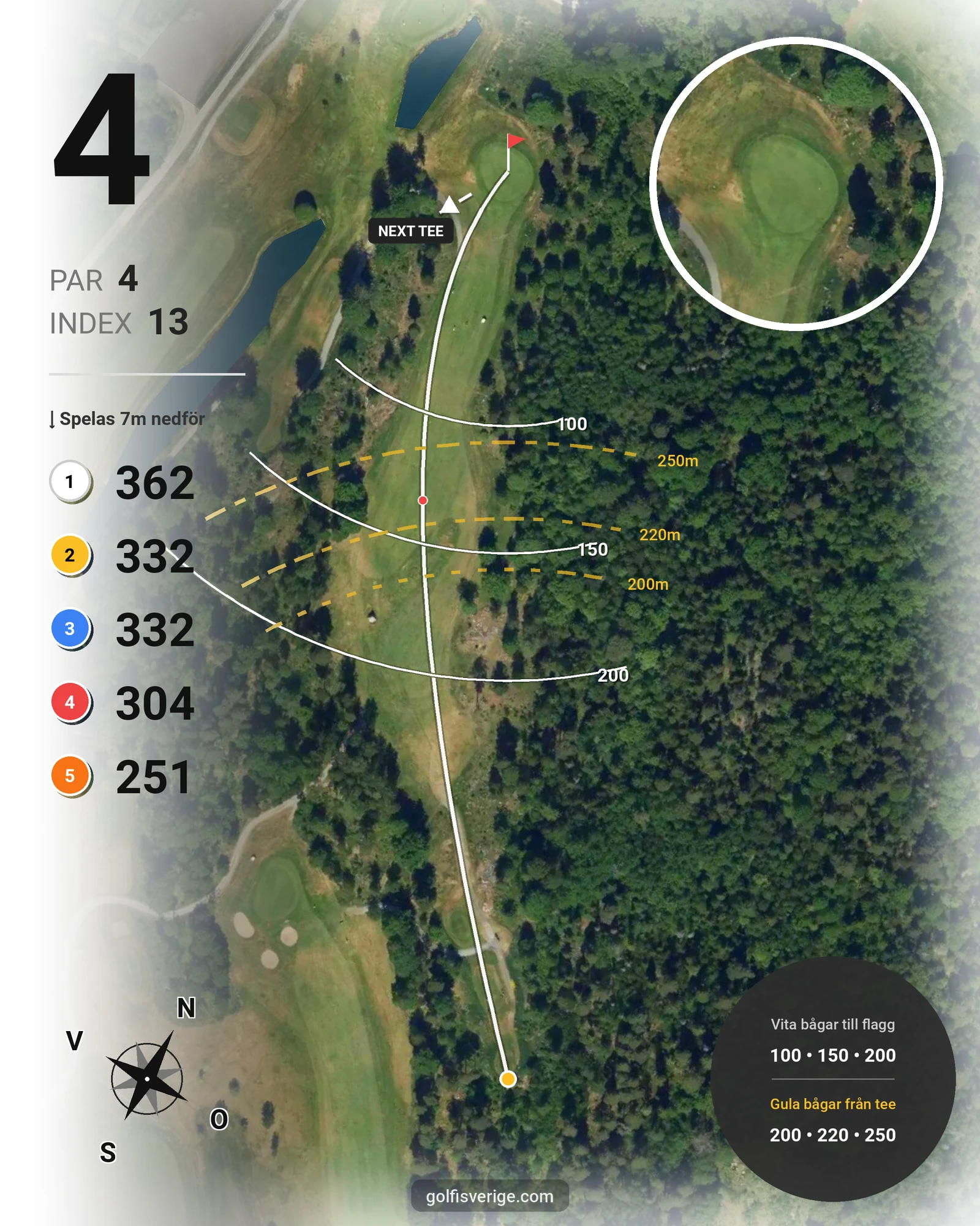 Banguide John Deerebanan på Wäsby Golfklubb - Hål 4 karta