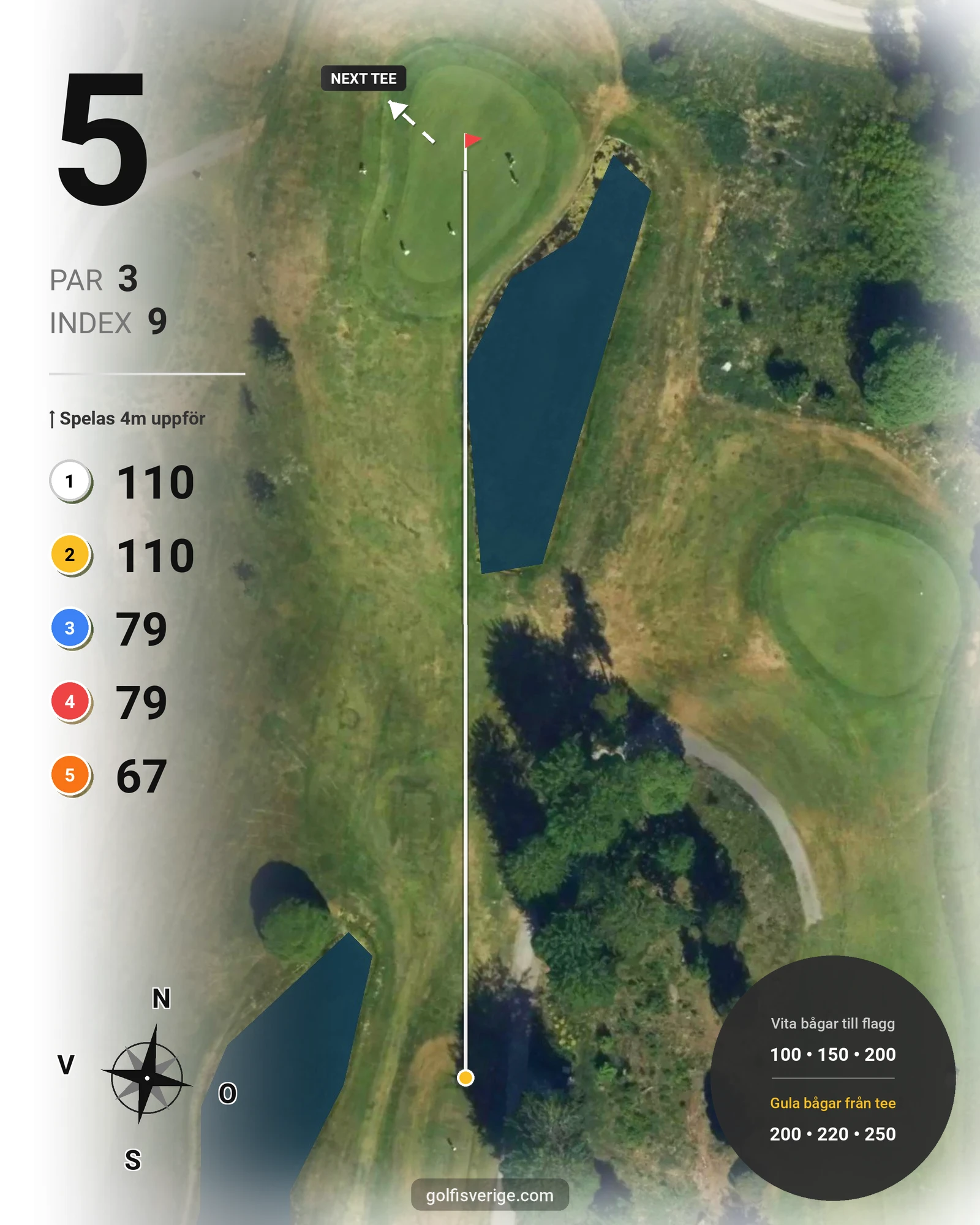 Banguide John Deerebanan på Wäsby Golfklubb - Hål 5 karta
