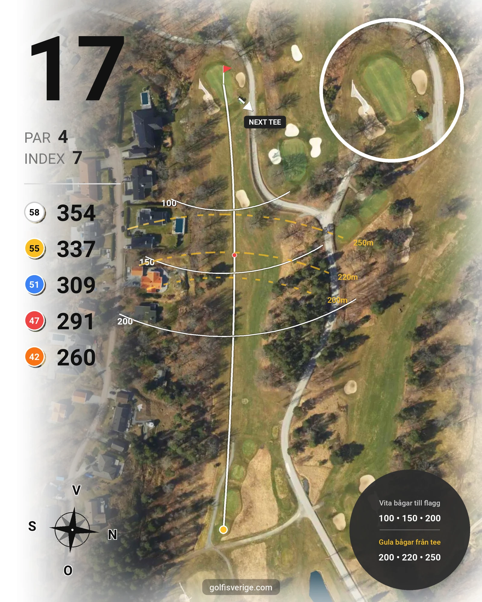 Banguide 18-hålsbanan på Wermdö Golf & Country Club - Hål 17 karta