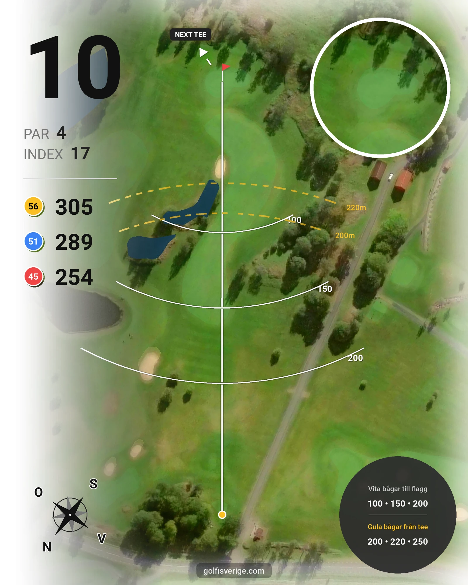 Banguide Wiredaholm på Wiredaholm Golf & Konferens - Hål 10 karta