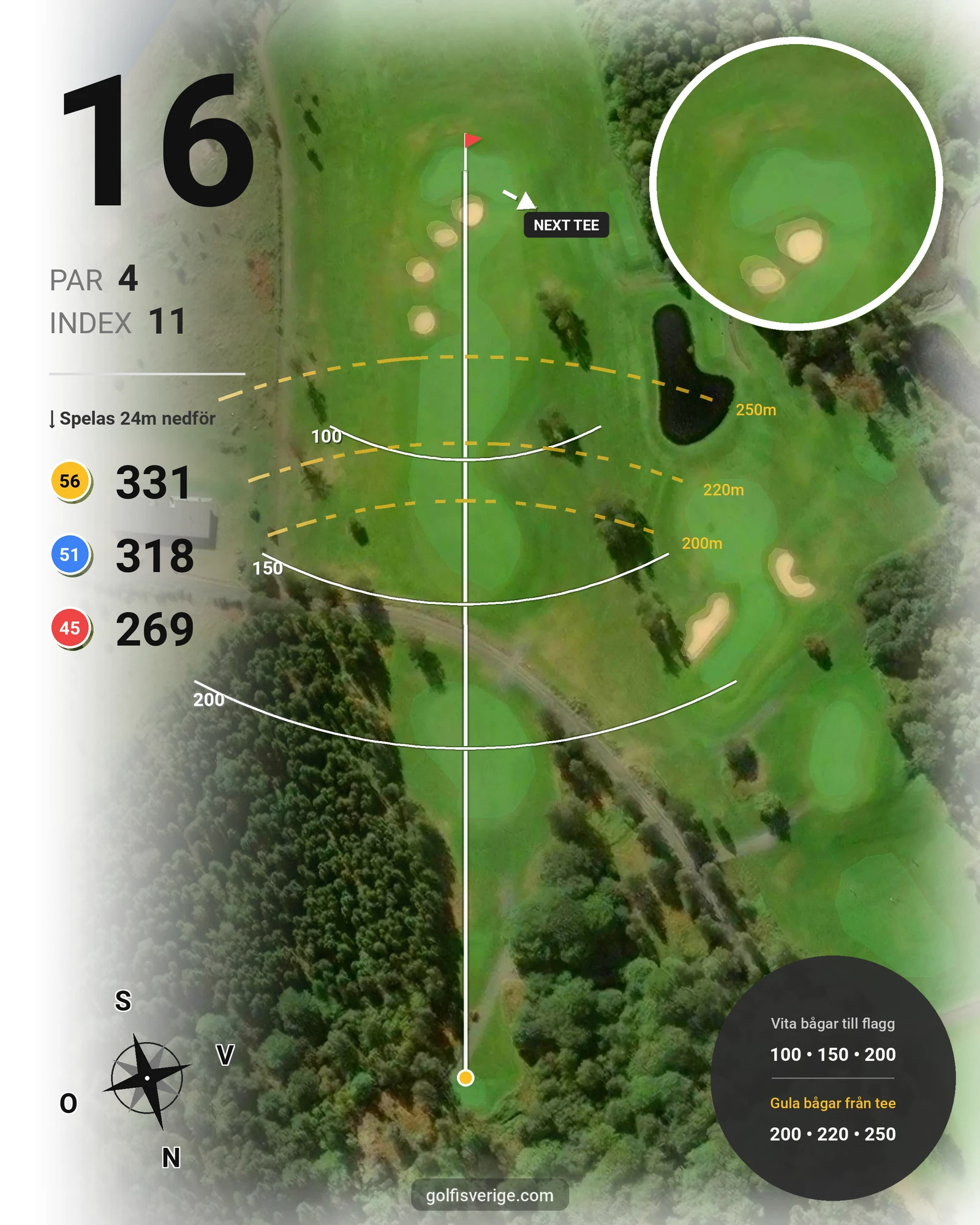 Banguide Wiredaholm på Wiredaholm Golf & Konferens - Hål 16 karta