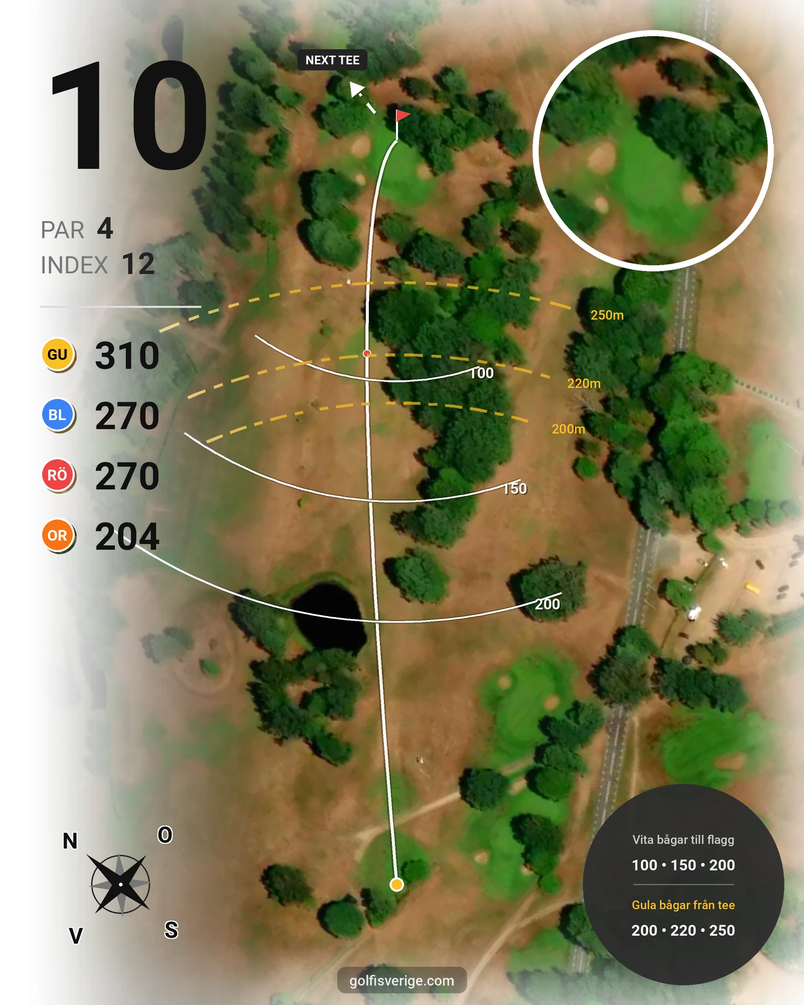 Banguide Wittsjö Golfklubb på Wittsjö Golfklubb - Hål 10 karta