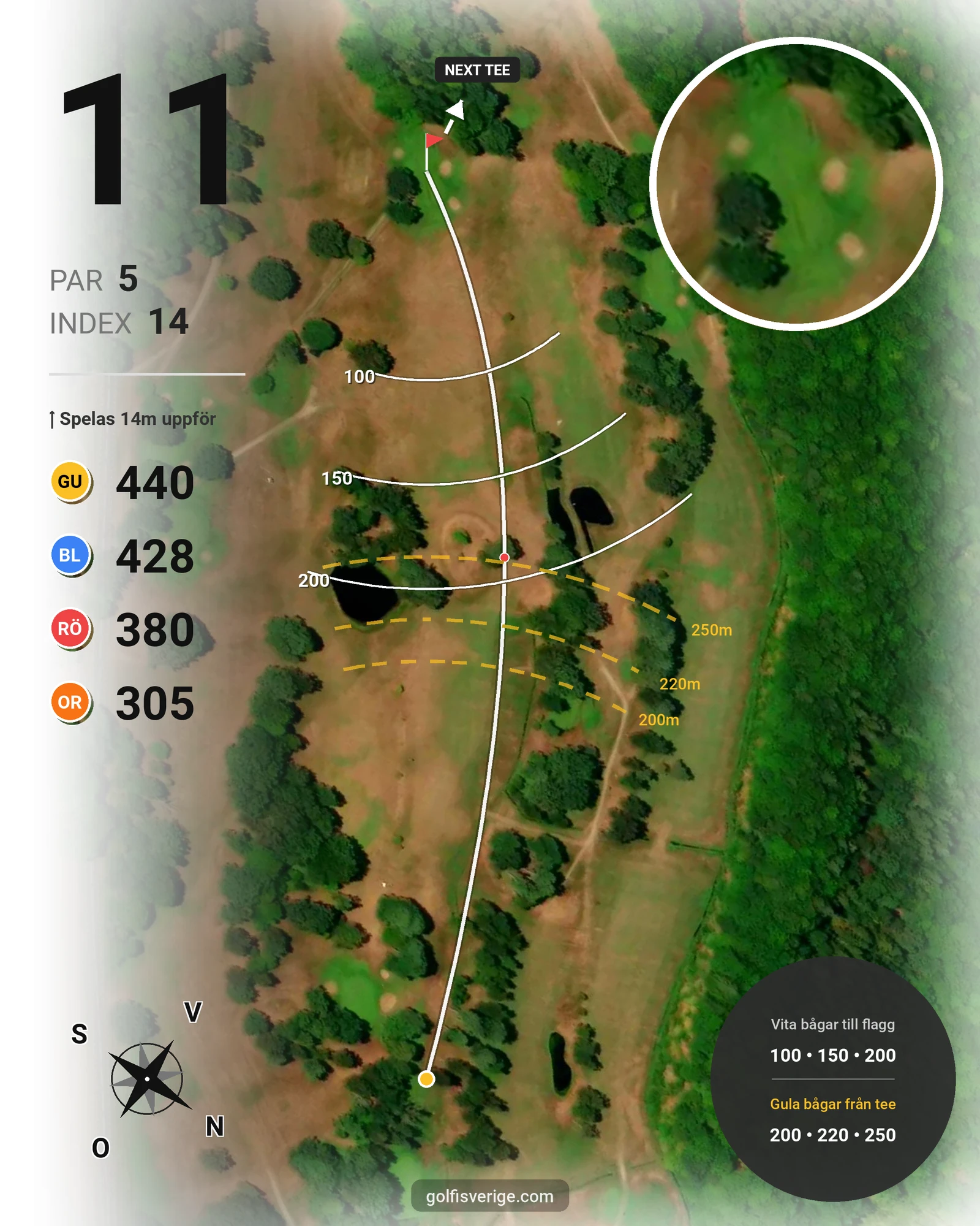 Banguide Wittsjö Golfklubb på Wittsjö Golfklubb - Hål 11 karta