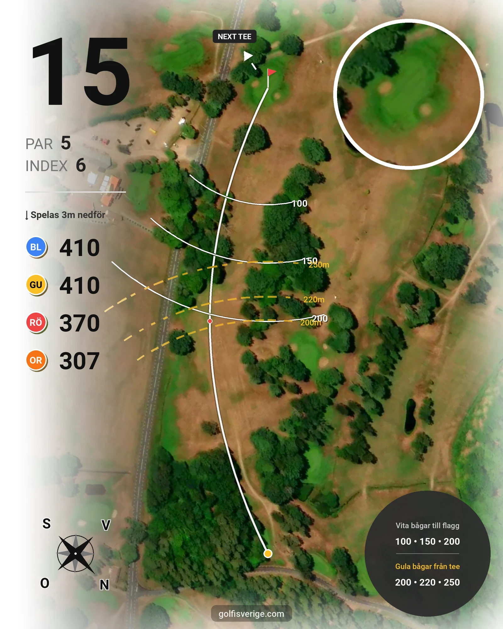 Banguide Wittsjö Golfklubb på Wittsjö Golfklubb - Hål 15 karta