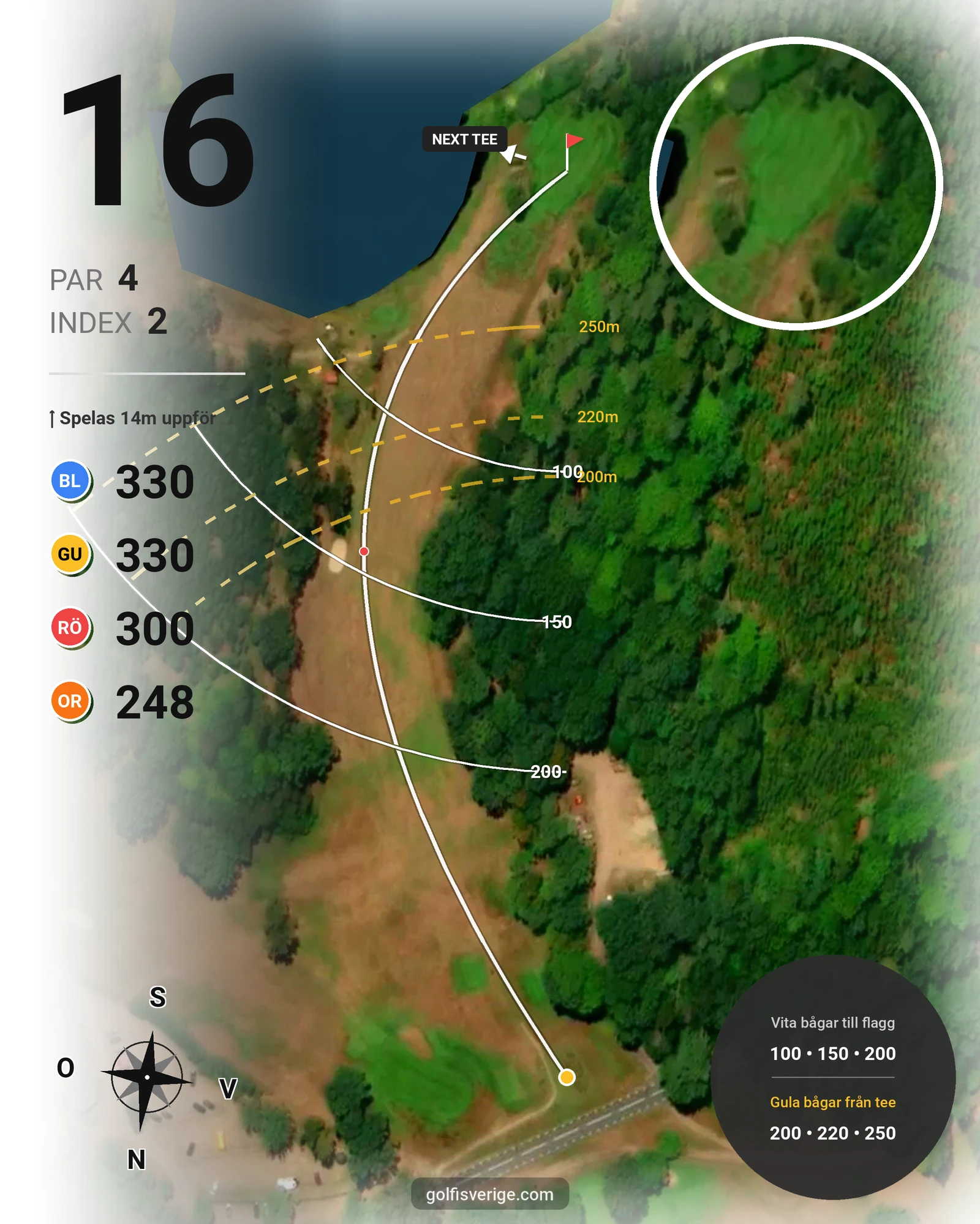 Banguide Wittsjö Golfklubb på Wittsjö Golfklubb - Hål 16 karta
