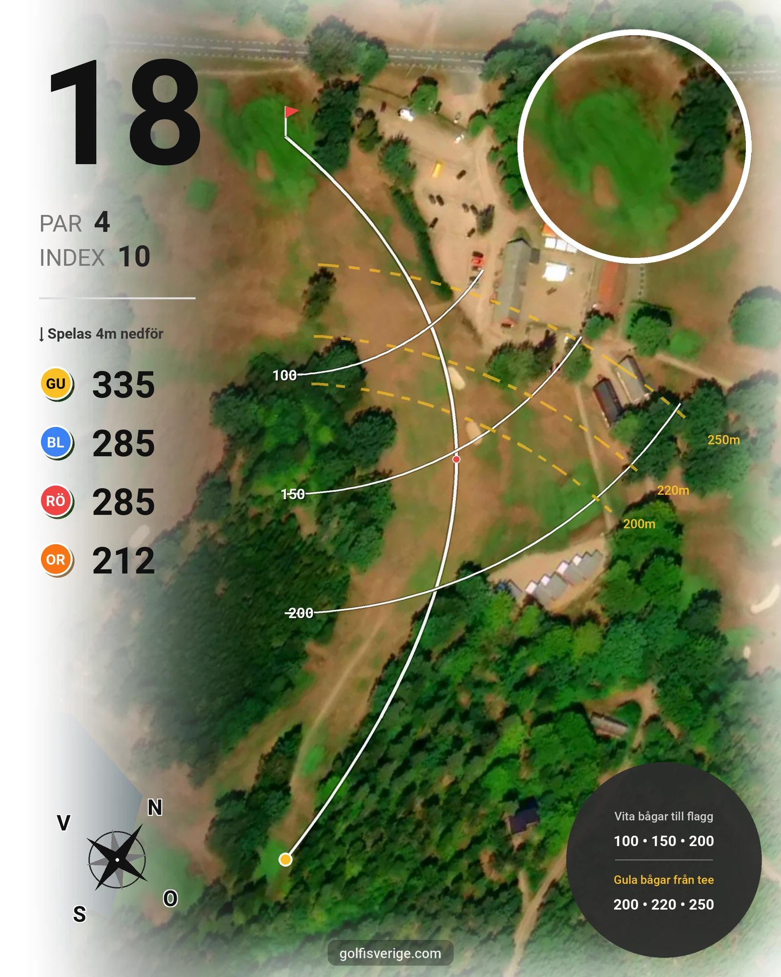 Banguide Wittsjö Golfklubb på Wittsjö Golfklubb - Hål 18 karta