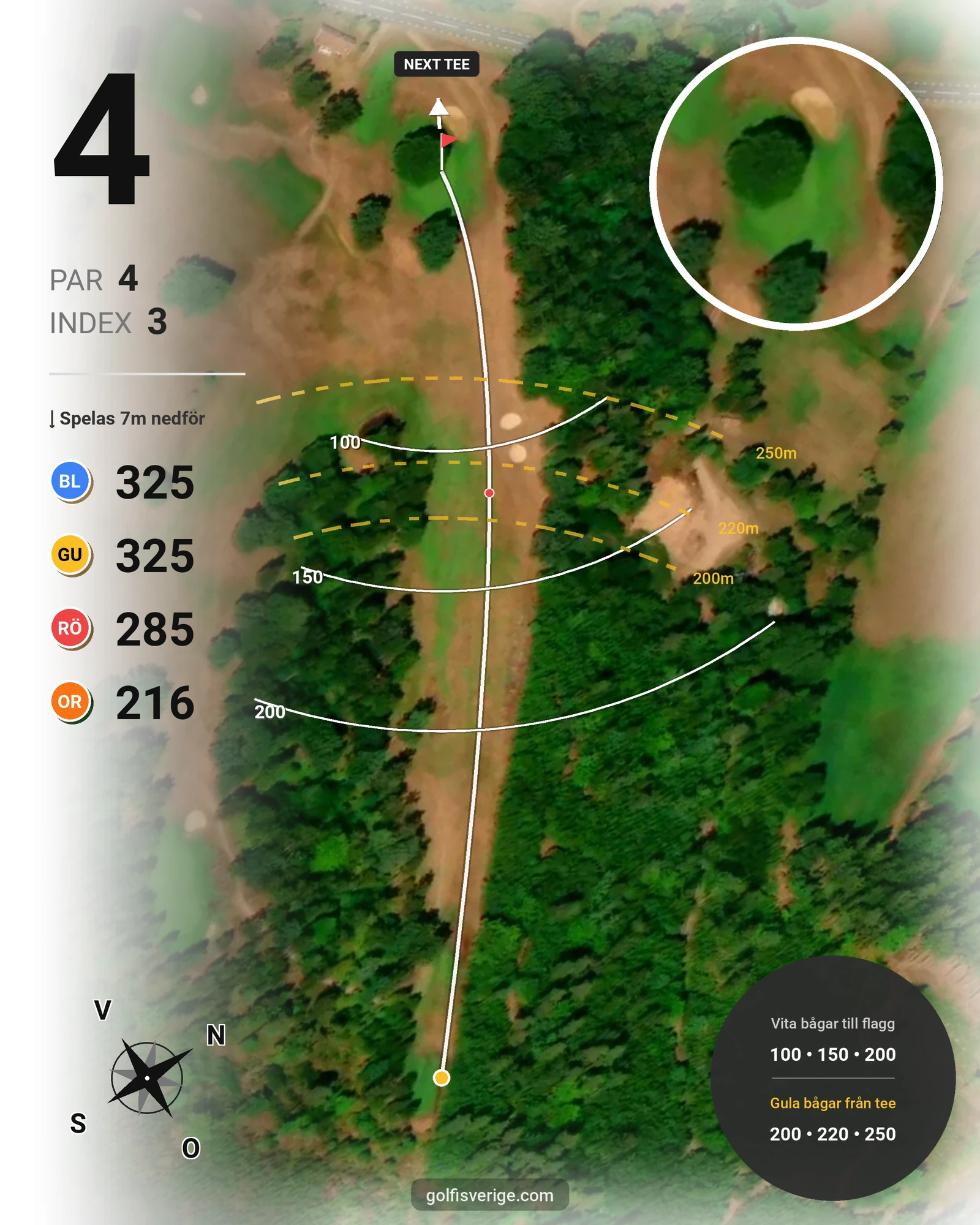 Banguide Wittsjö Golfklubb på Wittsjö Golfklubb - Hål 4 karta