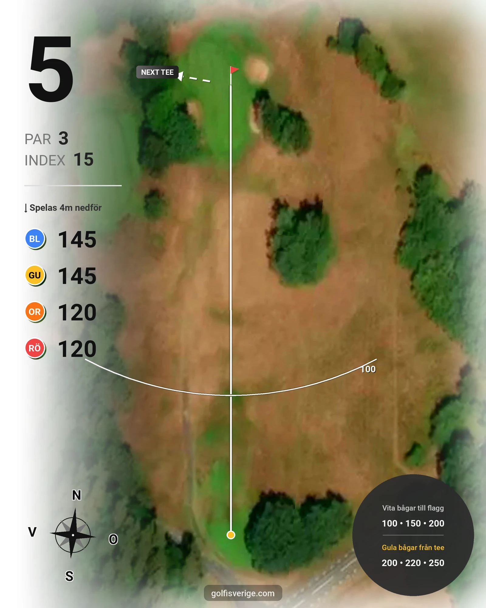 Banguide Wittsjö Golfklubb på Wittsjö Golfklubb - Hål 5 karta