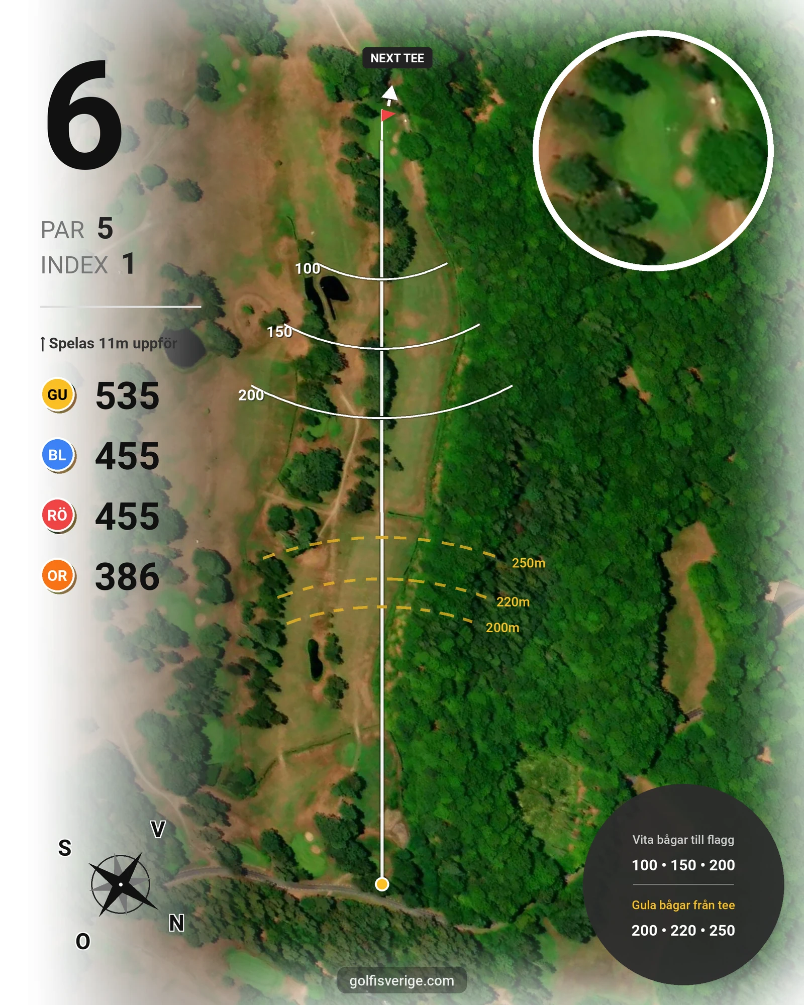 Banguide Wittsjö Golfklubb på Wittsjö Golfklubb - Hål 6 karta