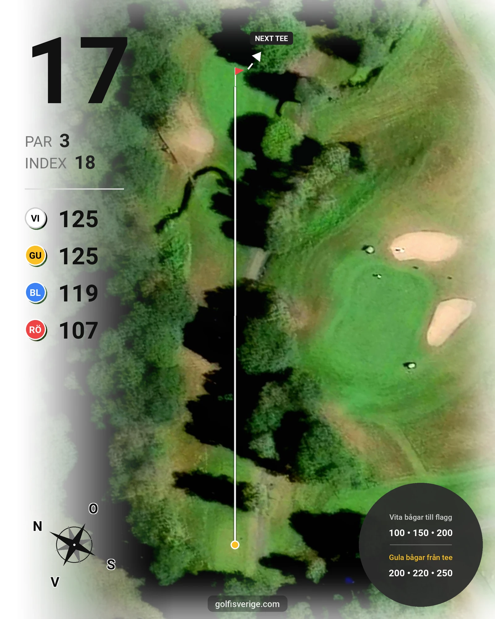Banguide 18 hål på Woodlands Golf & Country Club - Hål 17 karta