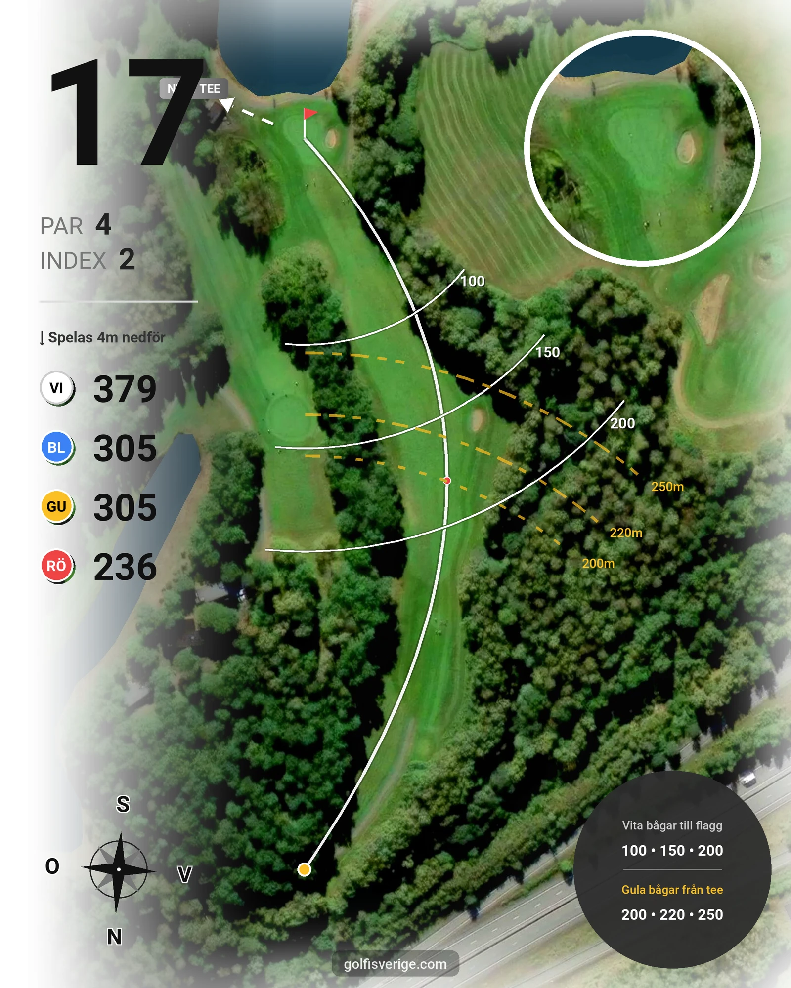 Banguide 9 hål på Woodlands Golf & Country Club - Hål 17 karta