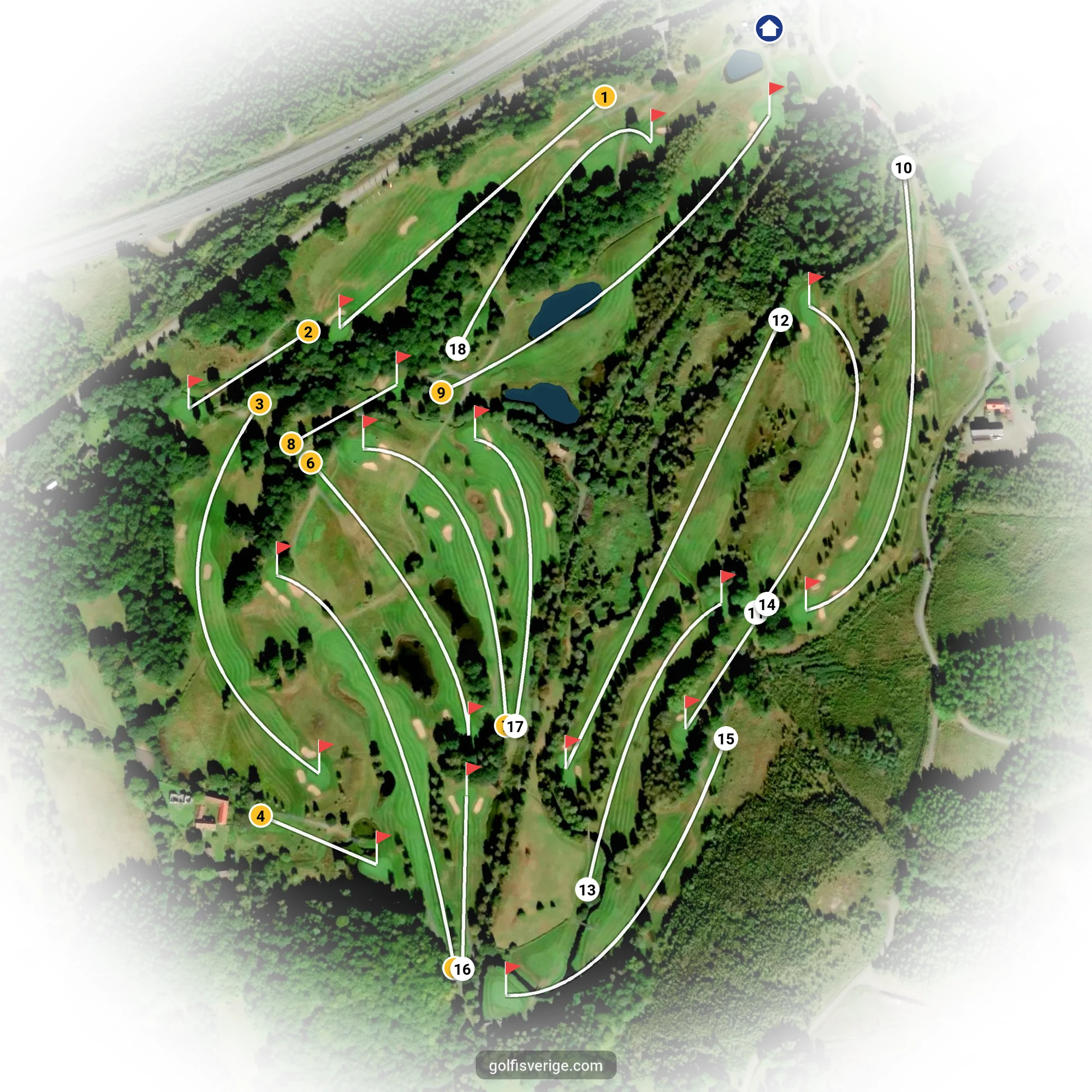 Banguide för 18 hål på Woodlands Golf & Country Club